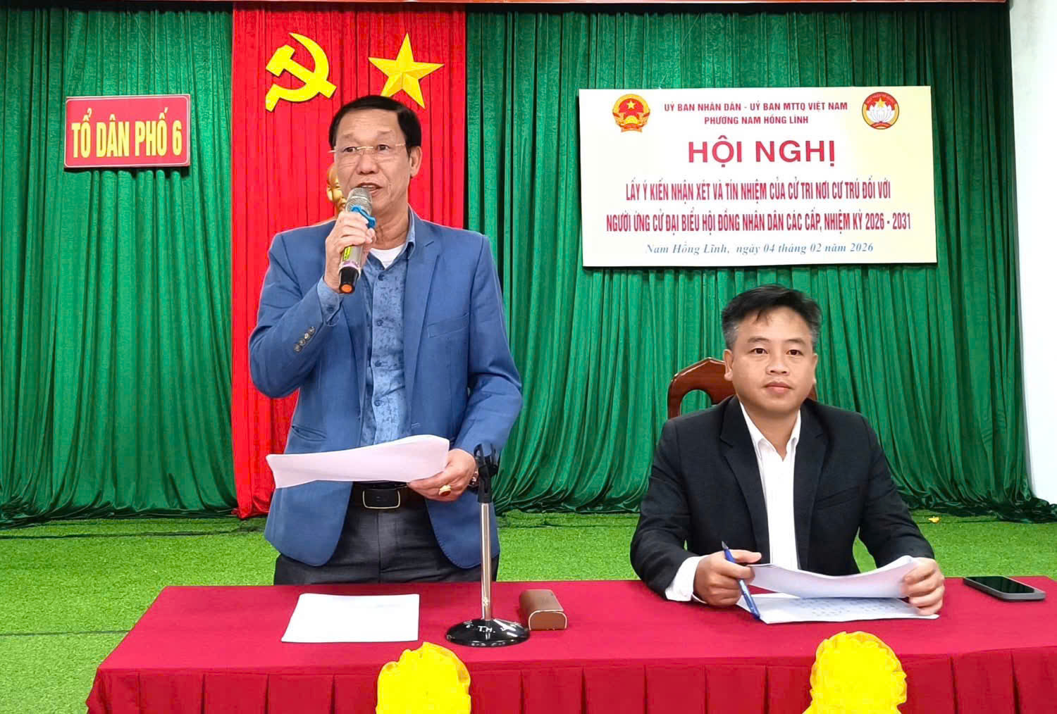 Hội nghị lấy ý kiến cử tri nơi cư trú về người ứng cử đại biểu HĐND các cấp nhiệm kỳ 2026-2031 trên địa bàn phường Nam Hồng Lĩnh