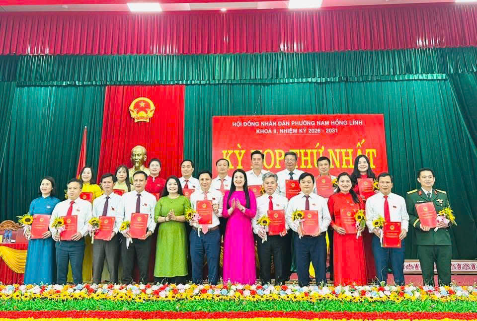 HĐND phường Nam Hồng Lĩnh khoá II, tổ chức kỳ họp thứ nhất để bầu các chức danh chủ chốt của HĐND, UBND phường  nhiệm kỳ 2026-2031