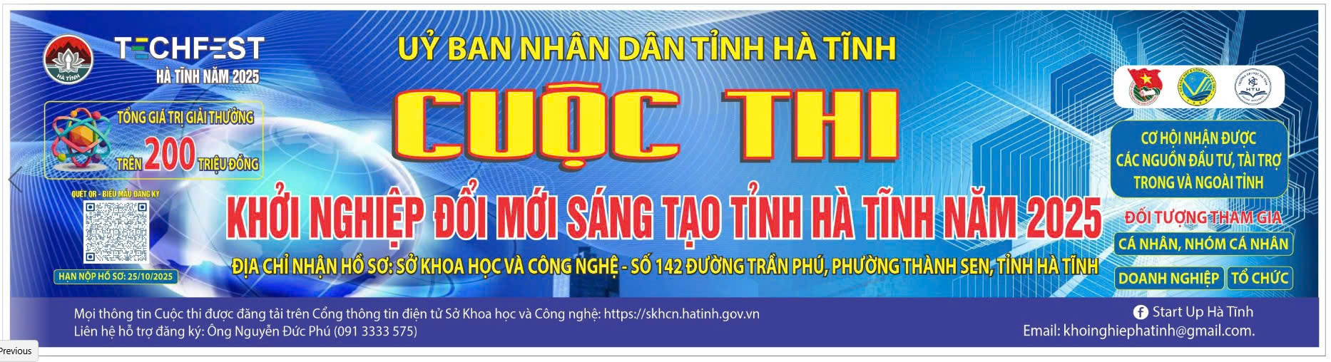 Cuộc thi Khởi nghiệp đổi mới sáng tạo tỉnh Hà Tĩnh năm 2025