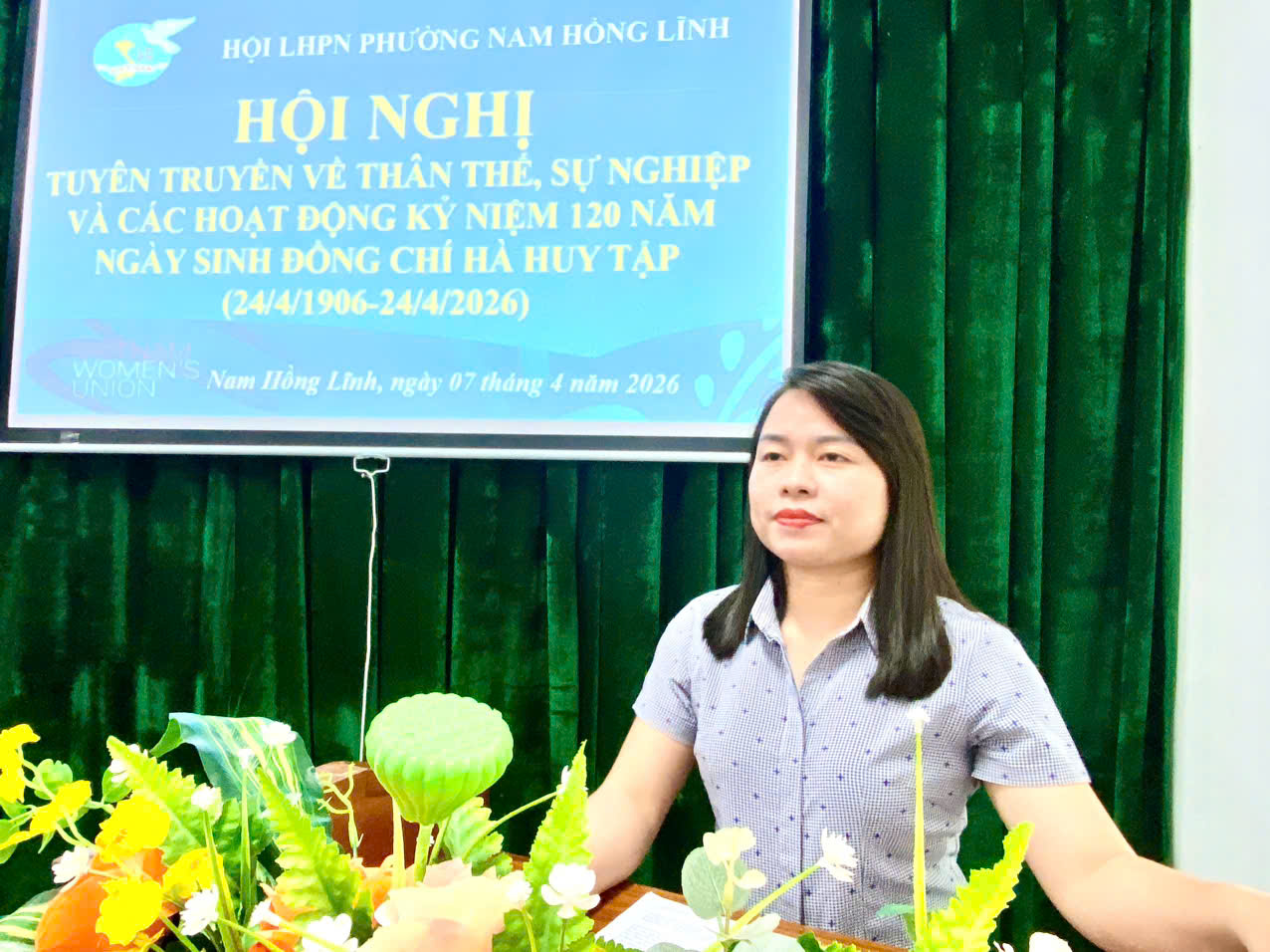 Hội LHPN phường Nam Hồng Lĩnh tuyên truyền kỷ niệm 120 năm ngày sinh đồng chí Hà Huy Tập (24/4/1906 – 24/4/2026)