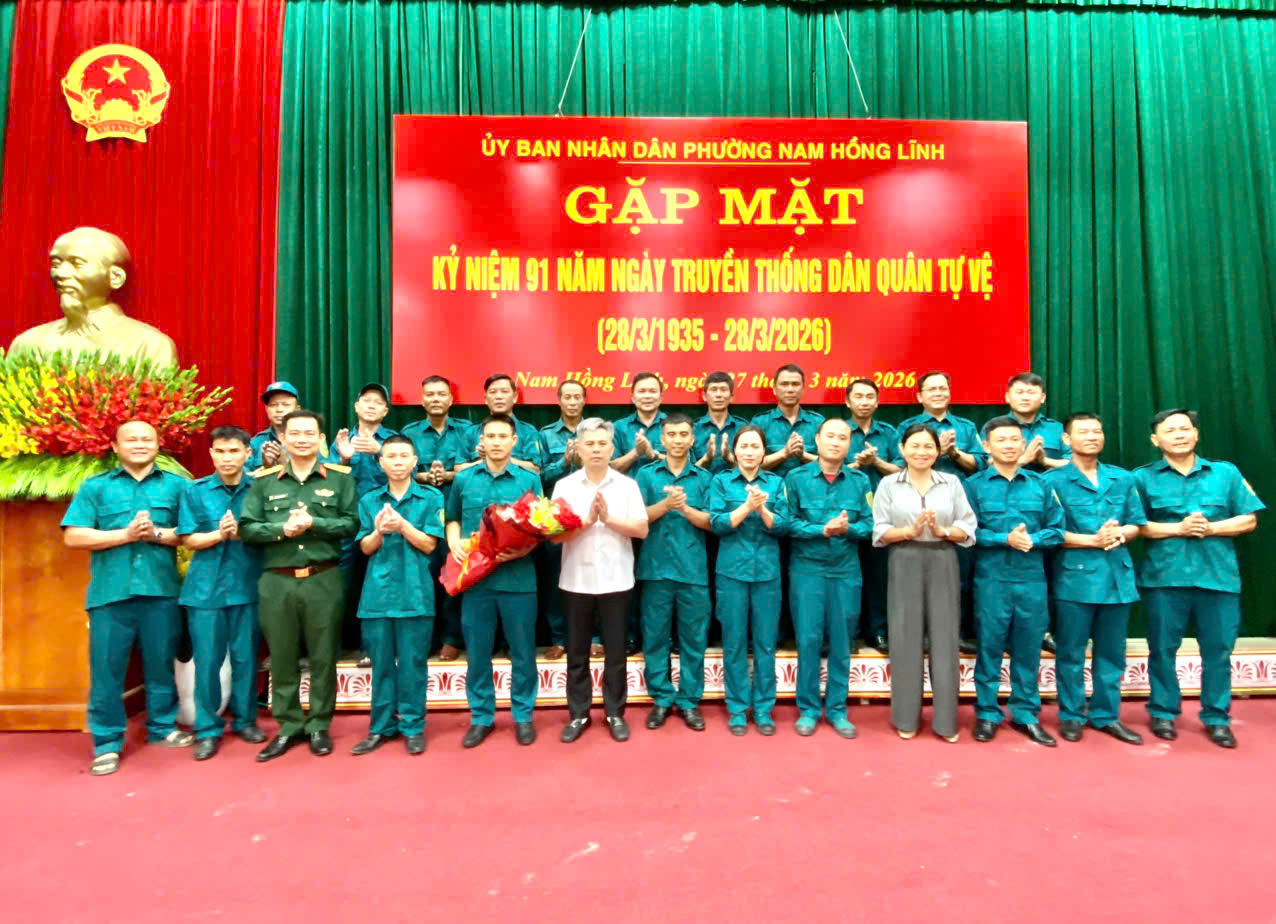Xây dựng lực lượng dân quân tự vệ phường Nam Hồng Lĩnh vững mạnh - phát huy truyền thống vẻ vang  của lực lượng DQTV 91 năm qua.