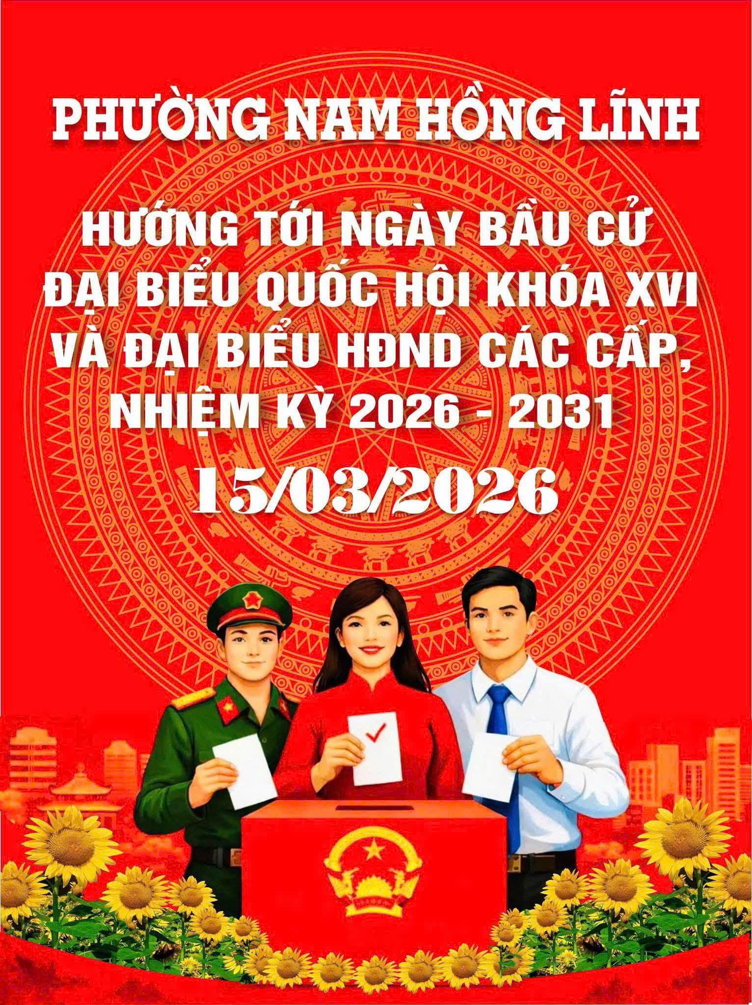 Phường Nam Hồng Lĩnh hướng tới ngày bầu cử đại biểu quốc hội khoá XVI và đại biểu HĐND các cấp, nhiệm kỳ 2026 -2031 