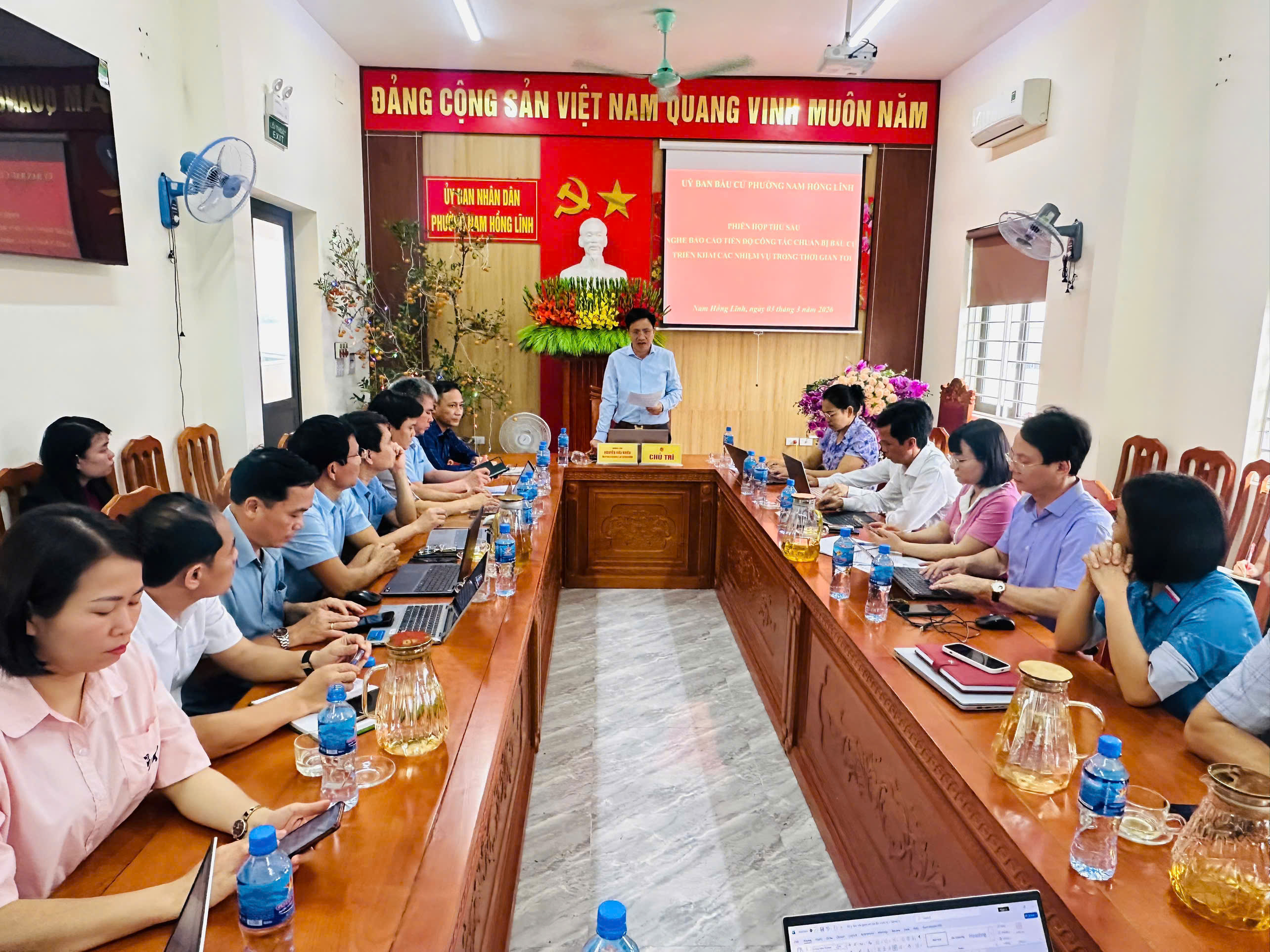 Uỷ ban bầu cử phường Nam Hồng Lĩnh tổ chức phiên họp thứ 6