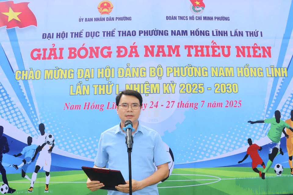 Phường Nam Hồng Lĩnh khai mạc giải bóng đá thiếu niên hè 2025