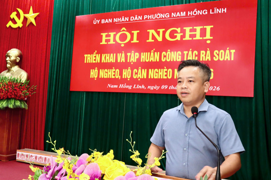 Phường Nam Hồng Lĩnh triển khai và tập huấn công tác rà soát hộ nghèo, hộ cận nghèo năm 2026