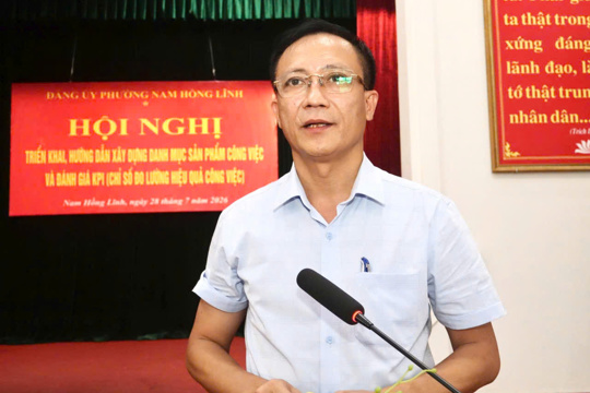 Phường Nam Hồng Lĩnh triển khai, hướng dẫn xây dựng danh mục sản phẩm công việc và đánh giá KPI