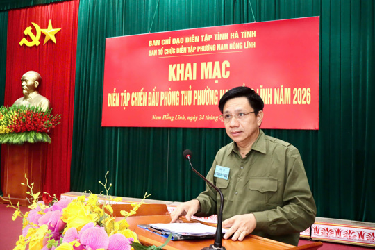Khai mạc diễn tập chiến đấu Phường Nam Hồng Lĩnh trong khu vực phòng thủ năm 2026