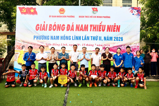 Giải bóng đá nam thiếu niên phường Nam Hồng Lĩnh lần thứ II, năm 2026 thành công tốt đẹp