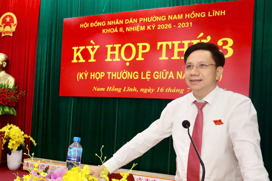 Khai mạc trọng thể  Kỳ họp thứ 3, HĐND phường Nam Hồng Lĩnh khóa II, nhiệm kỳ 2026 - 2031