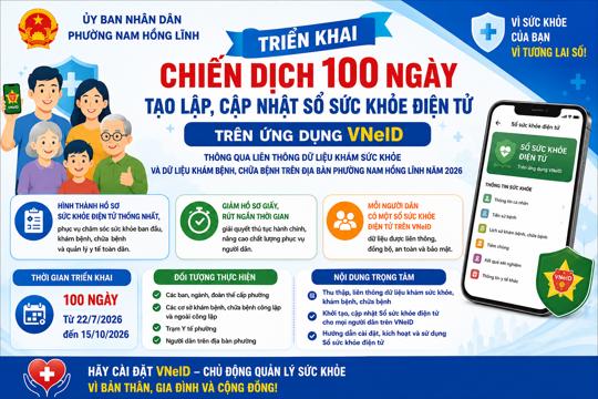 Phường Nam Hồng Lĩnh triển khai Chiến dịch 100 ngày tạo lập, cập nhật Sổ sức khỏe điện tử trên VNeID 