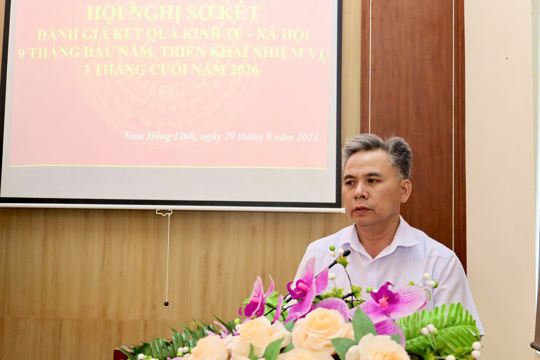 UBND phường Nam Hồng Lĩnh đánh giá kết quả hoạt động 9 tháng đầu năm, triển khai một số nhiệm vụ trọng tâm 3 tháng cuối năm 2026.