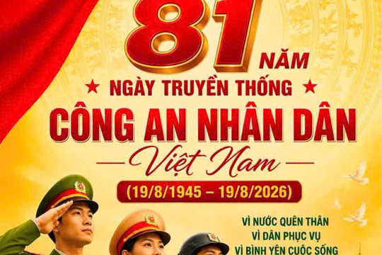Công an phường Nam Hồng Lĩnh phát huy truyền thống 81 năm ngày truyền thống Công an nhân dân Việt Nam (19/8/1945 - 19/8/2026) 