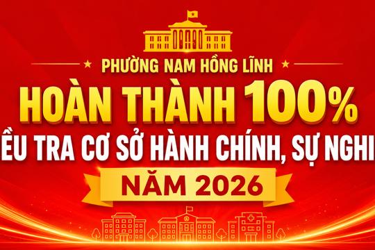Phường Nam Hồng Lĩnh hoàn thành 100% điều tra cơ sở hành chính, sự nghiệp năm 2026