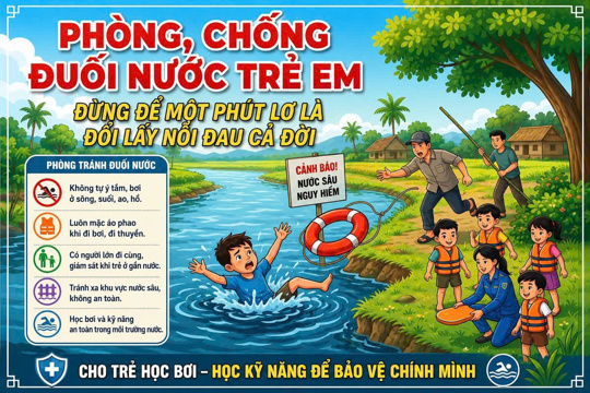 Tăng cường các biện pháp phòng, chống đuối nước để các em có một mùa hè vui tươi, an toàn, lành mạnh và bổ ích.