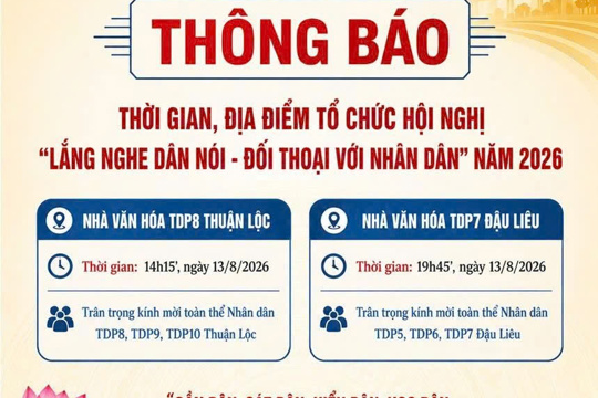 Thông báo tổ chức hội nghị “Lắng nghe dân nói – Đối thoại với Nhân dân” năm 2026 