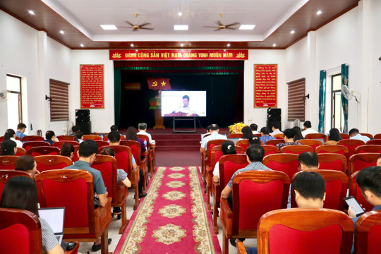 Phường Nam Hồng Lĩnh kết nối 24 điểm cầu học tập, quán triệt các nghị quyết, chỉ thị, kết luận của Trung ương và tỉnh