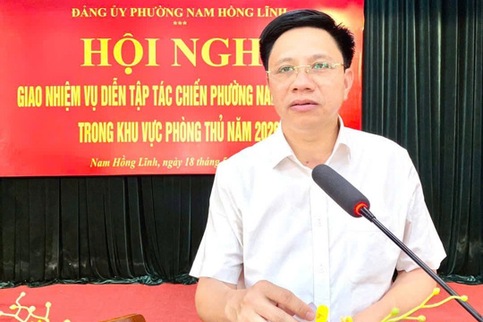 Giao nhiệm vụ diễn tập tác chiến phường Nam Hồng Lĩnh trong khu vực phòng thủ năm 2026