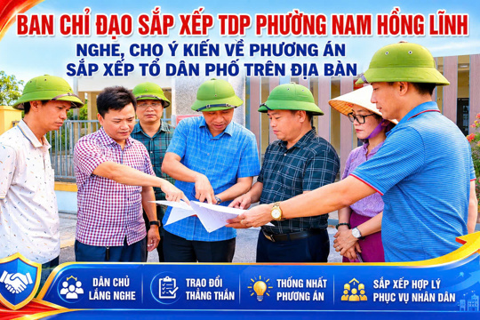 Ban chỉ đạo sắp xếp TDP phường Nam Hồng Lĩnh nghe, cho ý kiến về phương án sắp xếp tổ dân phố trên địa bàn 